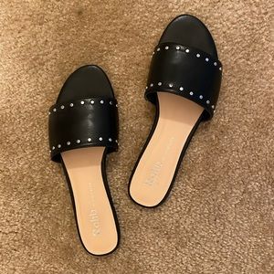 Black studded slide sandals